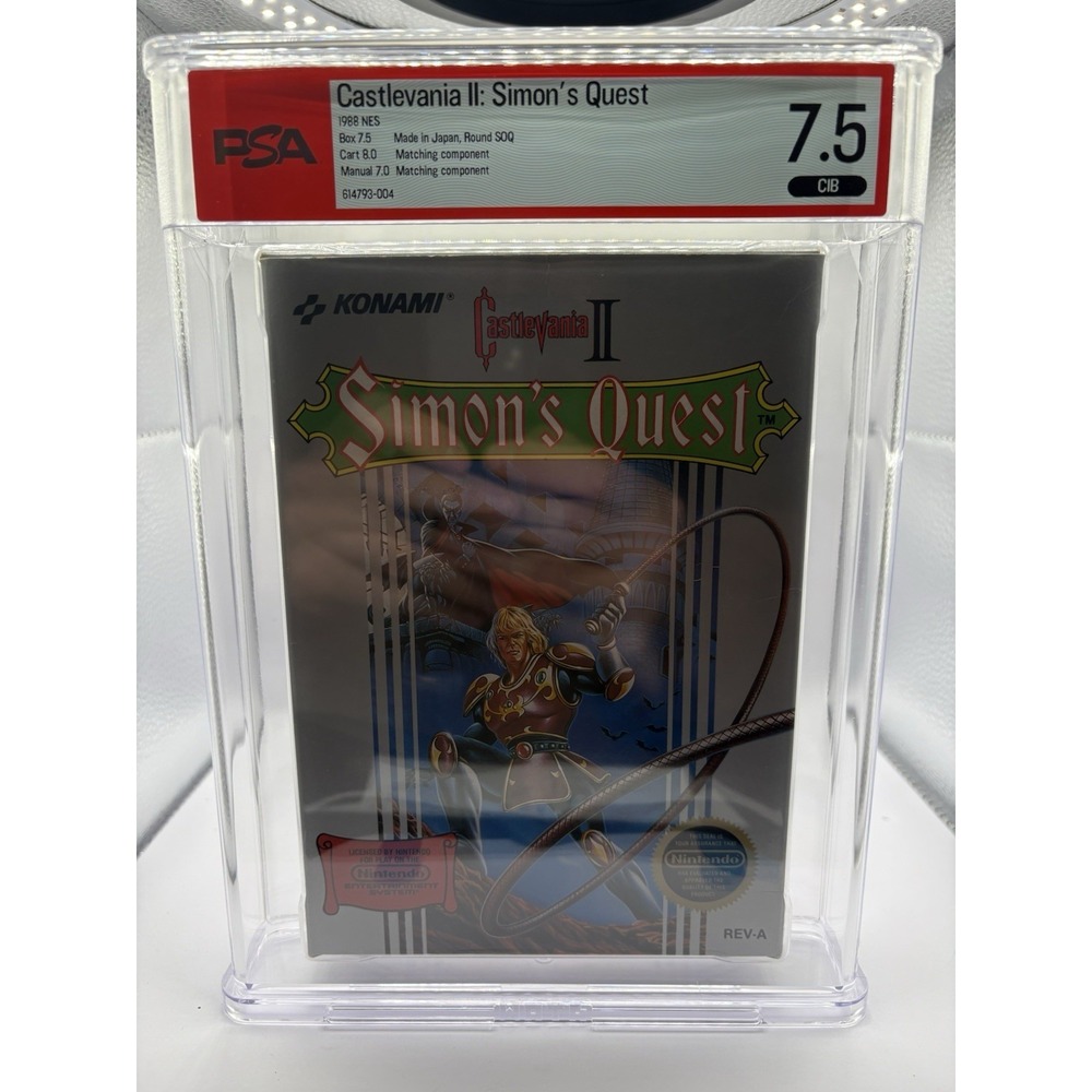 Castlevania II Simons Quest NES Nintendo PSA 7.5 CIB Round SOQ Rev-A 1988 Konami